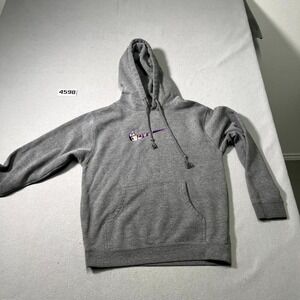 Nike Hoodie Mens Medium Gray Itachi Anime Swoosh Logo Heather Gray Fleece Lined